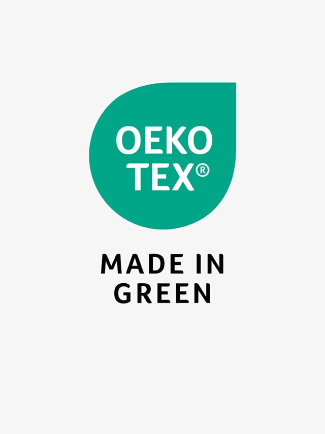 OEKO-TEX MADE IN GREEN logo.